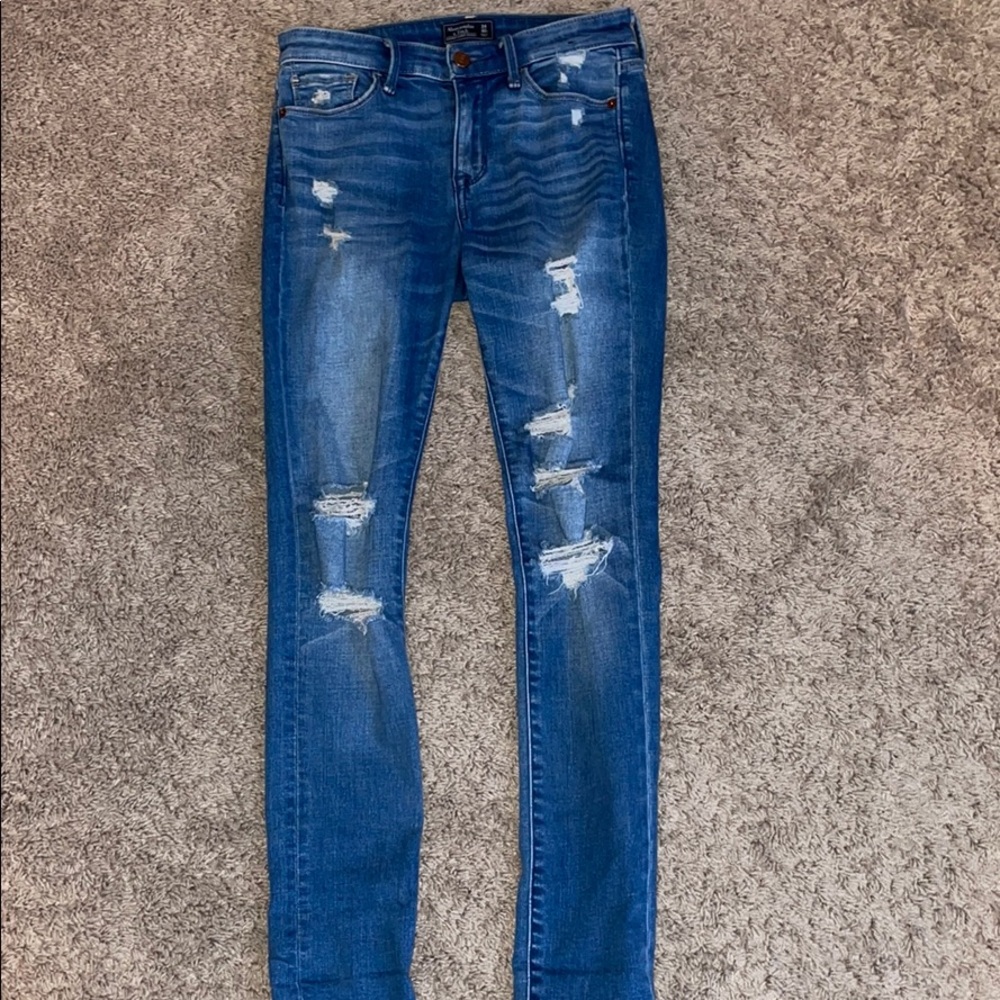Abercrombie and Fitch medium wash ripped jeans